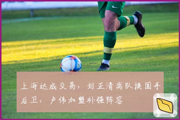上海达成交易，刘正清离队换国手后卫，卢伟加盟补强阵容